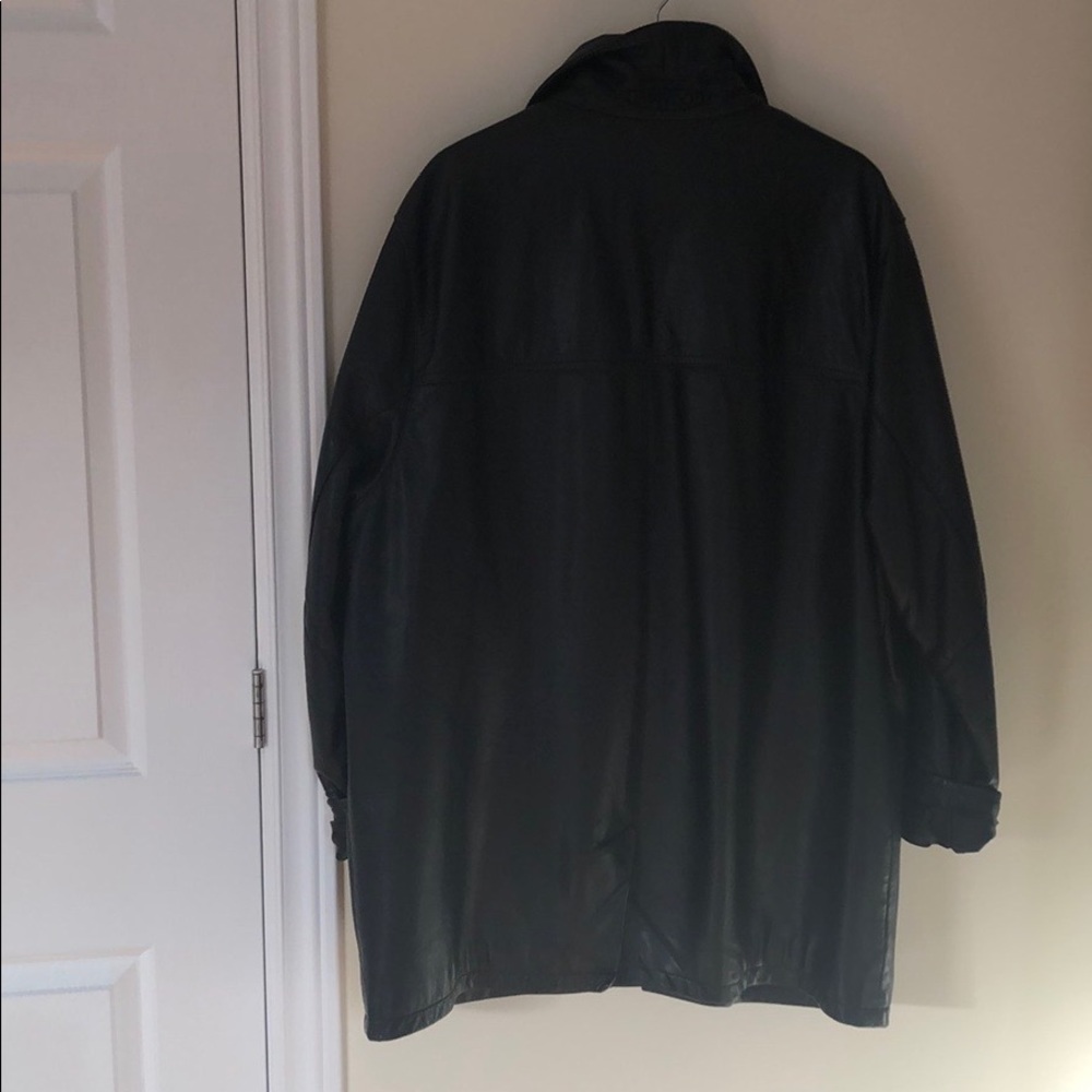 Blouson/Jacket en cuir noir 100% long